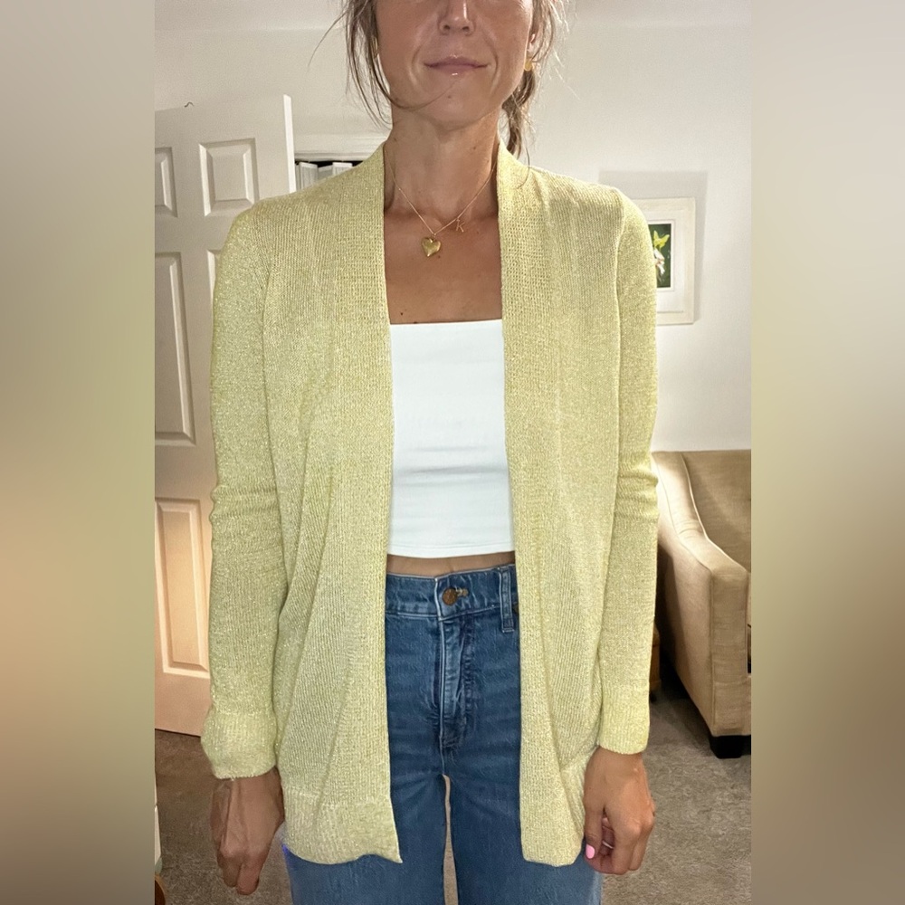 LOFT - Gold Small NWT cardigan sweater.